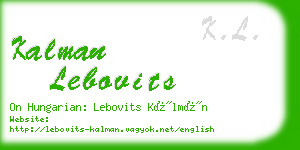 kalman lebovits business card